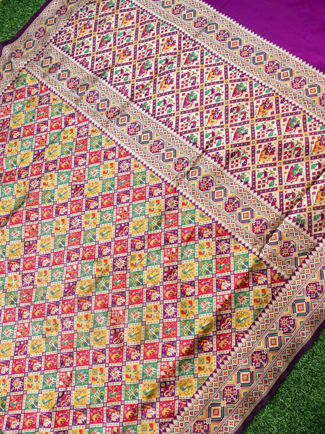Handwoven Banarasi Katan Silk Patola Saree - Khinkhwab