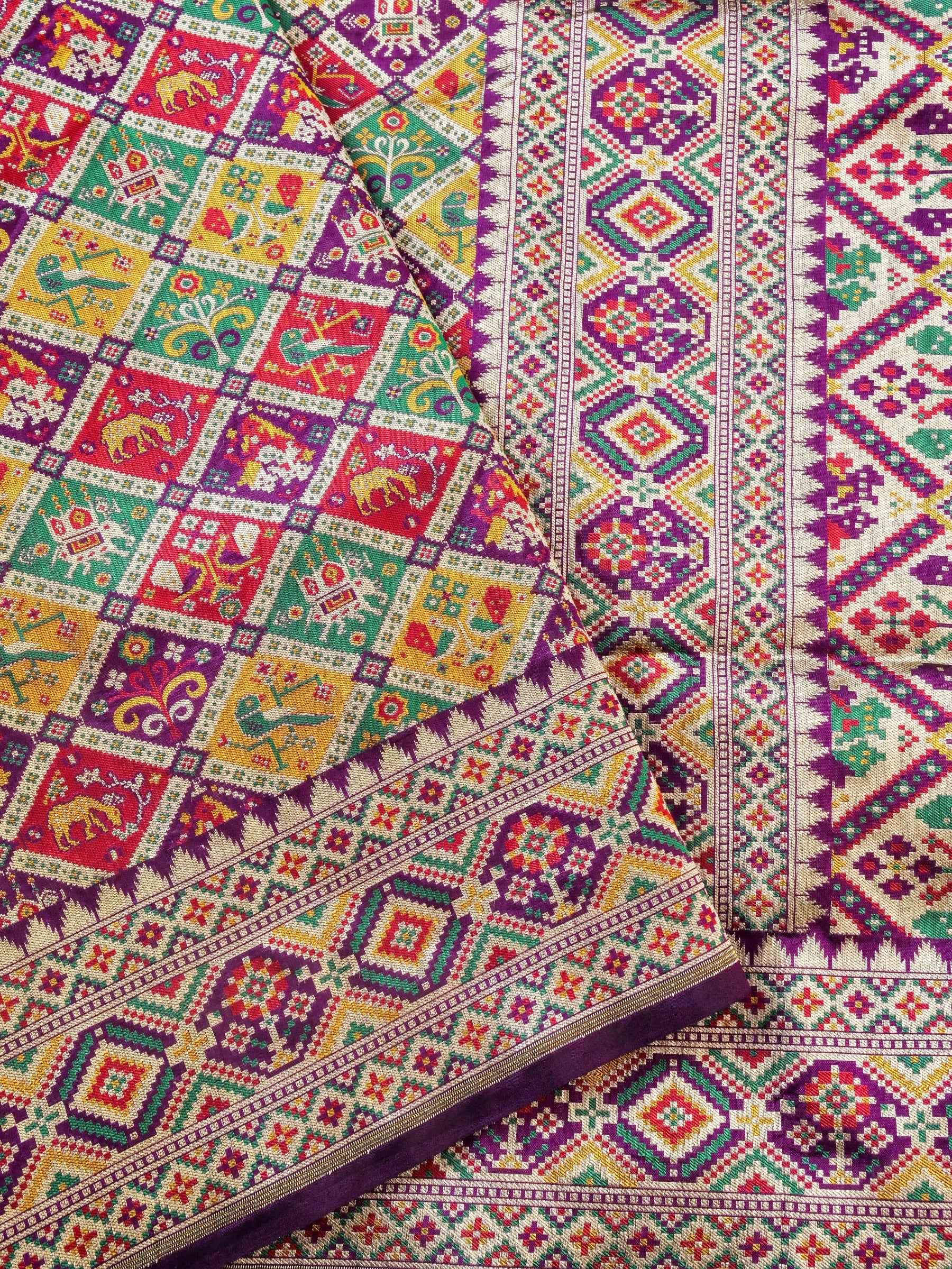 Handwoven Banarasi Katan Silk Patola Saree - Khinkhwab