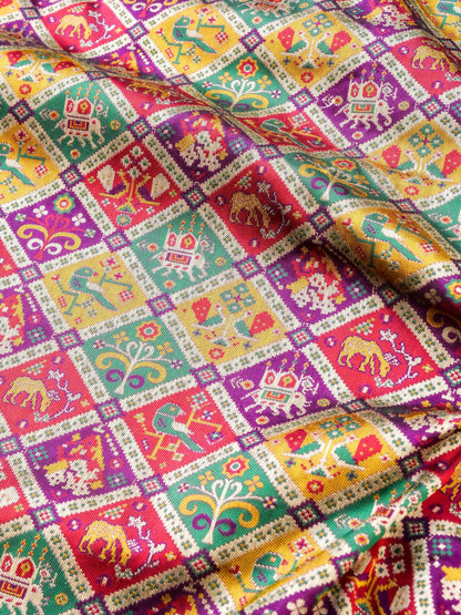 Handwoven Banarasi Katan Silk Patola Saree - Khinkhwab