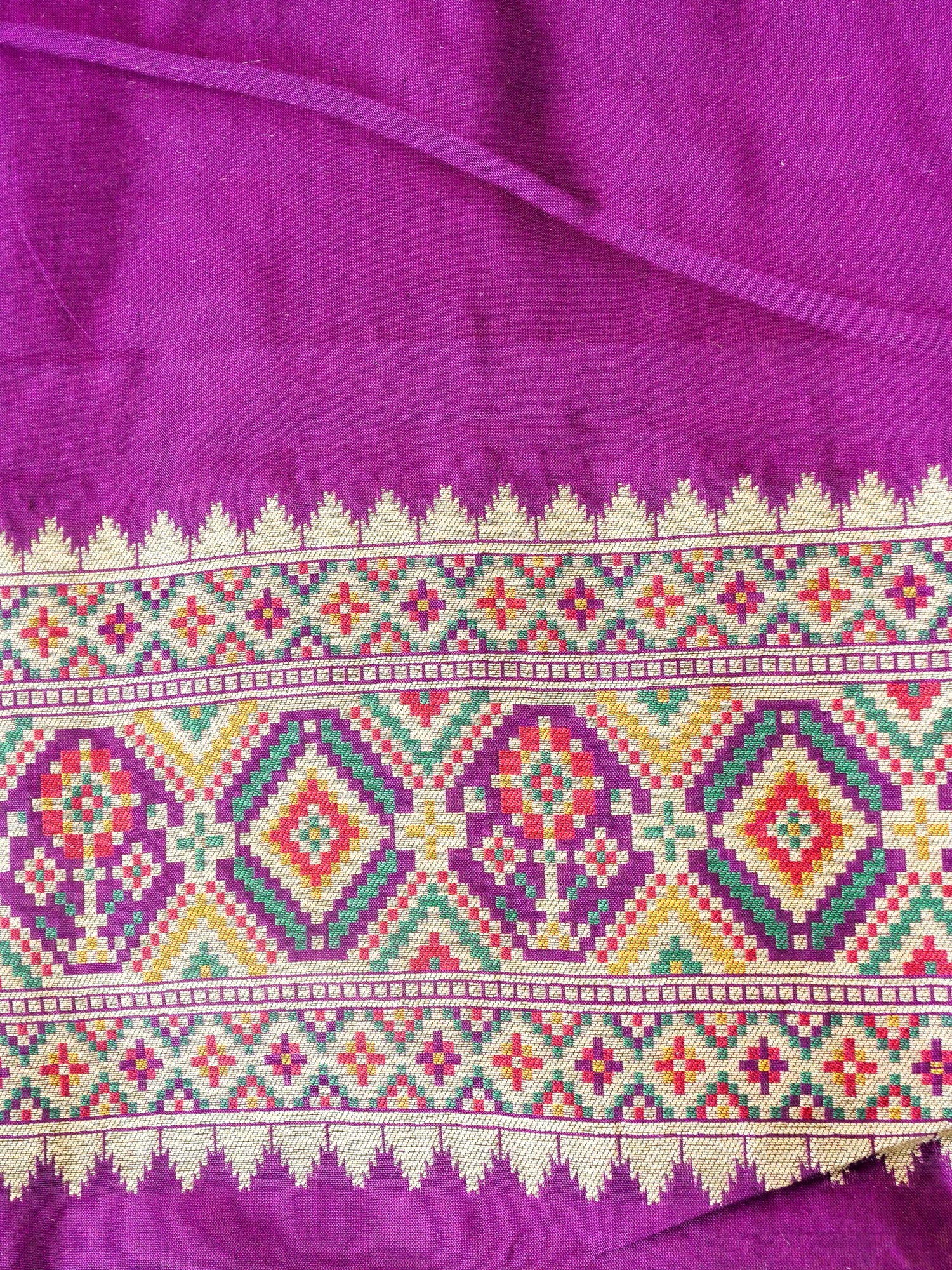 Handwoven Banarasi Katan Silk Patola Saree - Khinkhwab