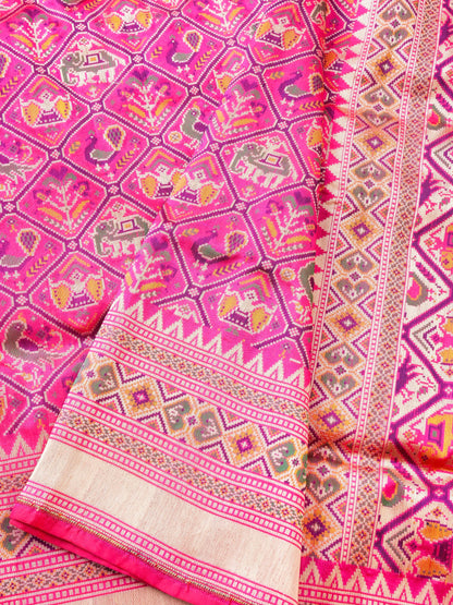Handwoven Banarasi Katan Silk Patola Saree - Khinkhwab