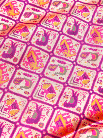 Handwoven Banarasi Katan Silk Patola Saree - Khinkhwab