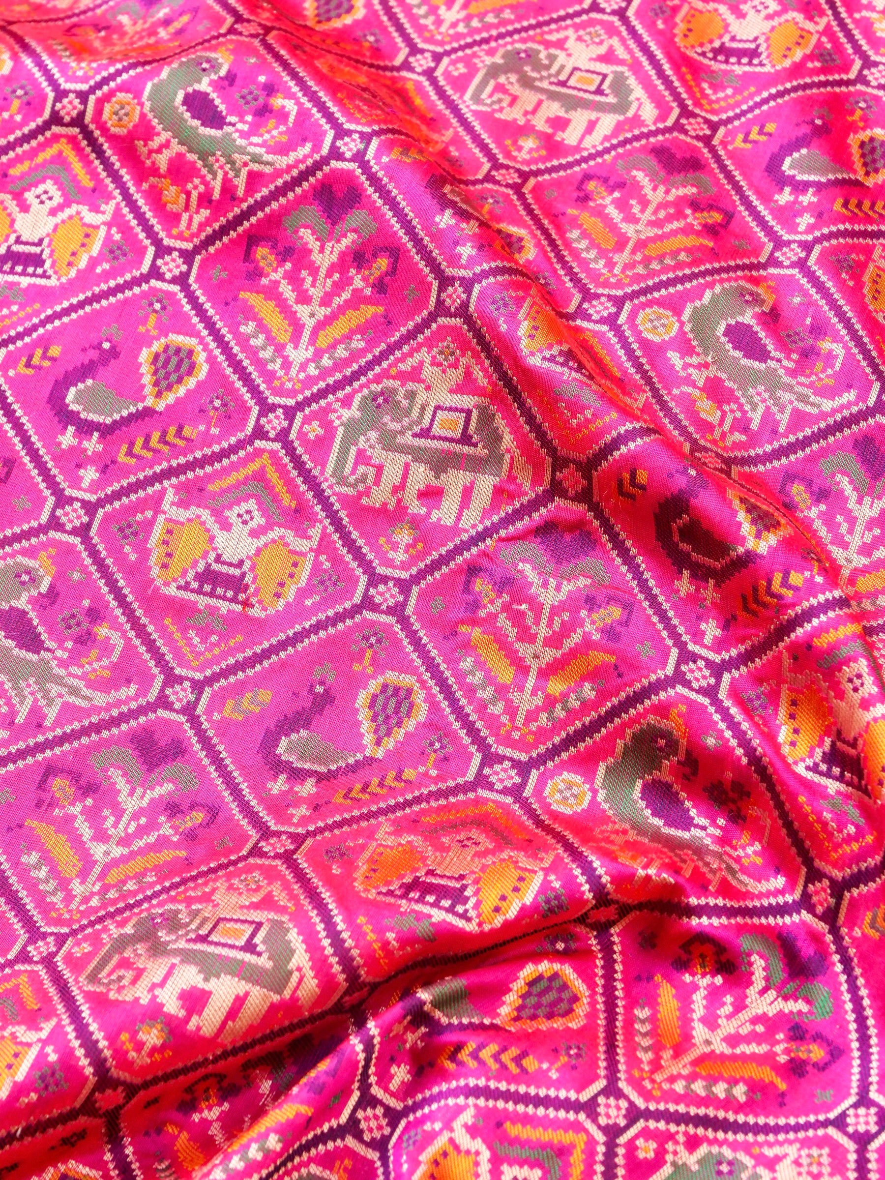 Handwoven Banarasi Katan Silk Patola Saree - Khinkhwab