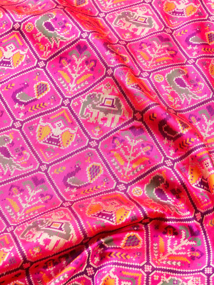 Handwoven Banarasi Katan Silk Patola Saree - Khinkhwab