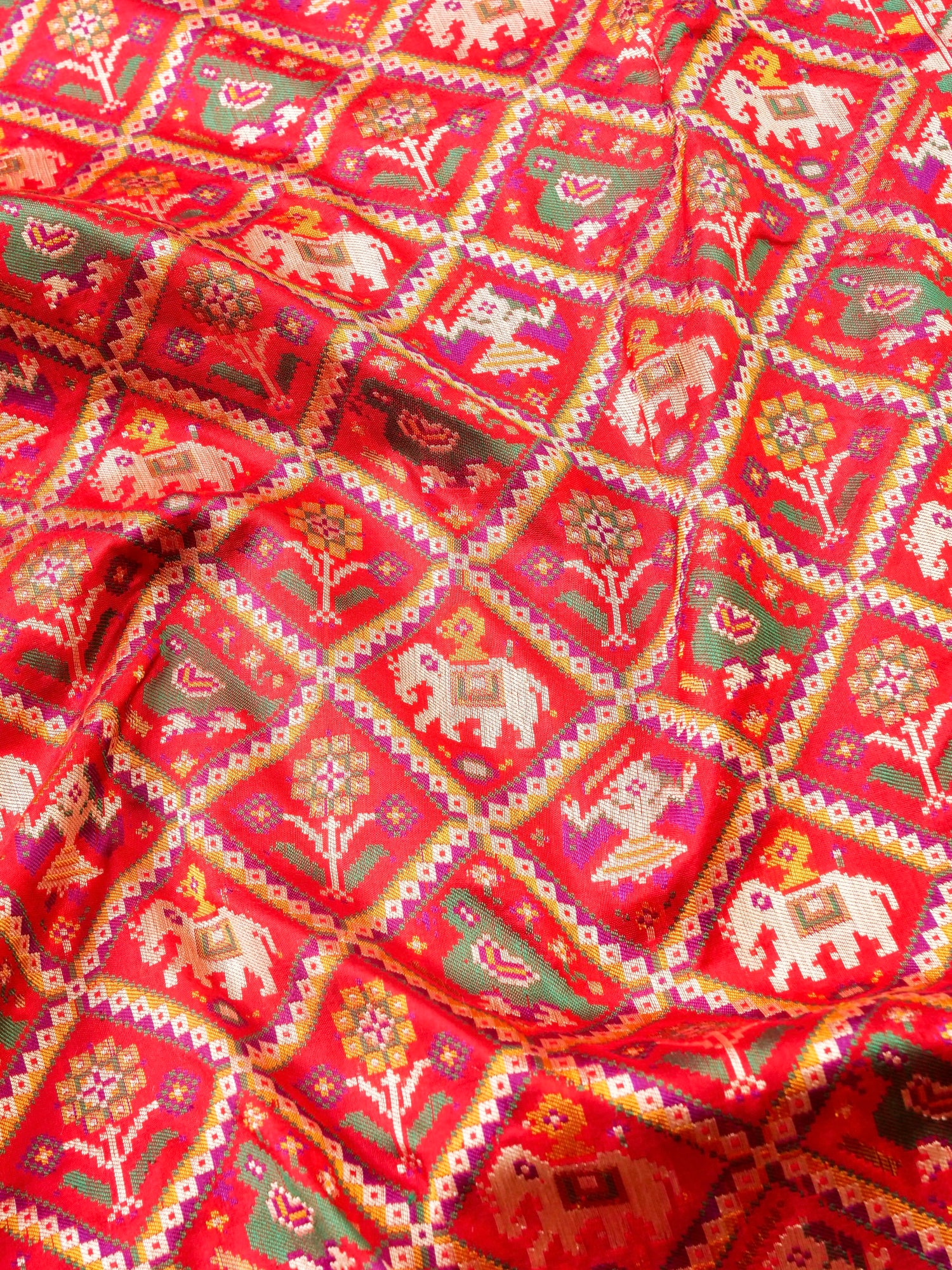 Handwoven Banarasi Katan Silk Patola Saree - Khinkhwab