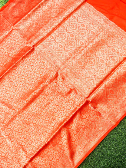 Handloom Banarasi Katan Silk Zari Tanchoi Saree - Khinkhwab