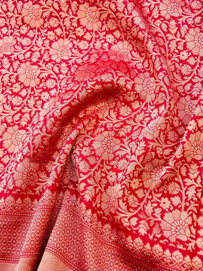 Handloom Banarasi Crepe Silk Saree with Zari Brocade - Khinkhwab
