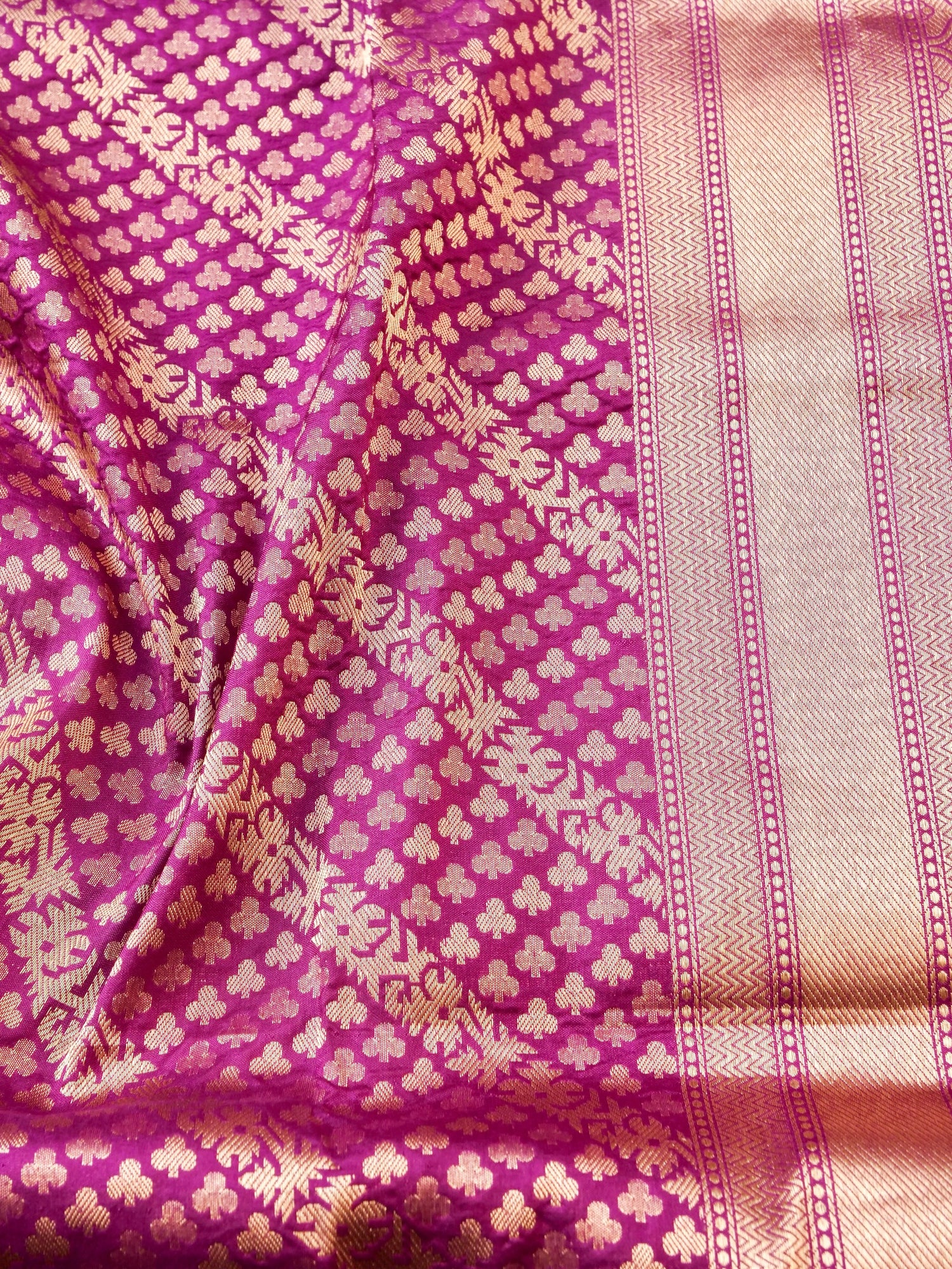 Handloom Banarasi Katan Silk Zari Tanchoi Saree - Khinkhwab