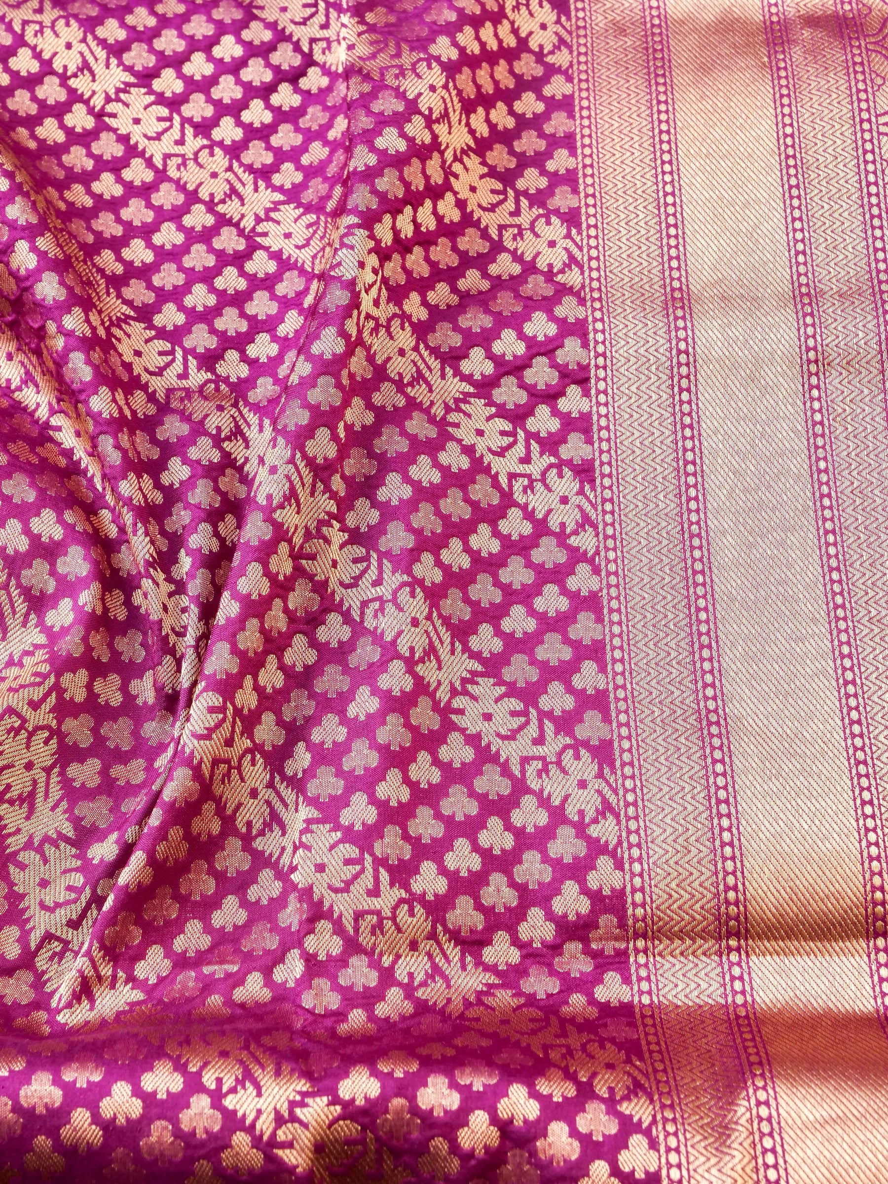 Handloom Banarasi Katan Silk Zari Tanchoi Saree - Khinkhwab
