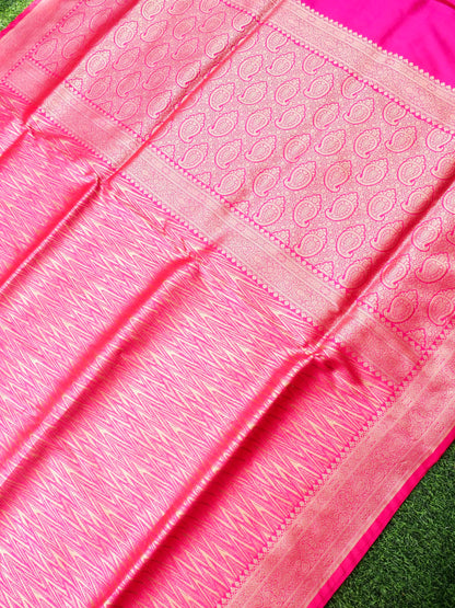 Handloom Banarasi Katan Silk Zari Tanchoi Saree - Khinkhwab