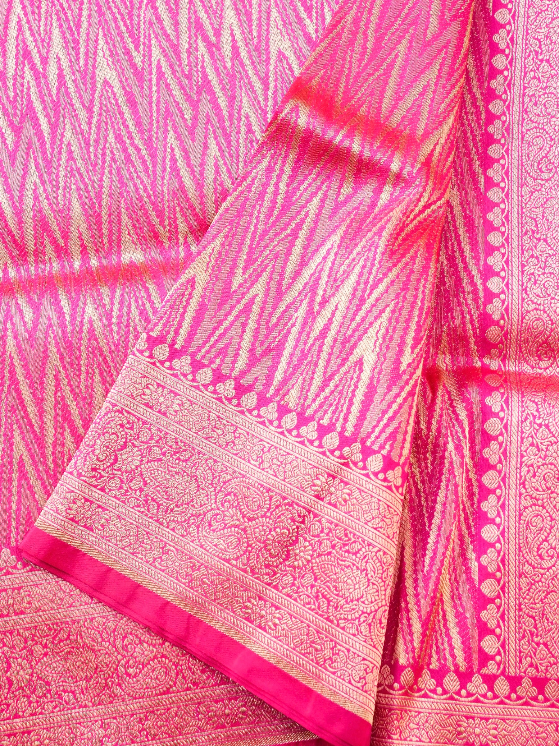Handloom Banarasi Katan Silk Zari Tanchoi Saree - Khinkhwab