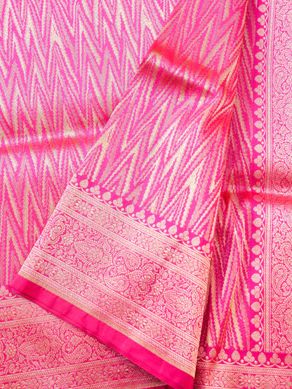 Handloom Banarasi Katan Silk Zari Tanchoi Saree - Khinkhwab