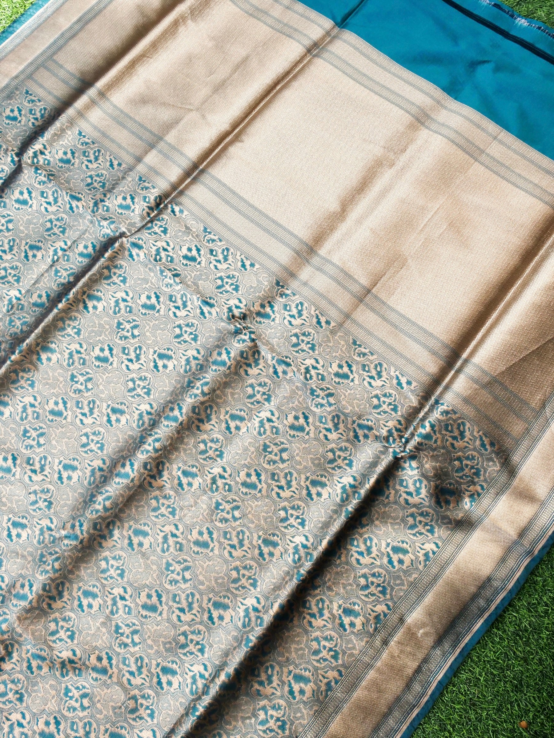 Handloom Banarasi Katan Silk Zari Tanchoi Saree - Khinkhwab