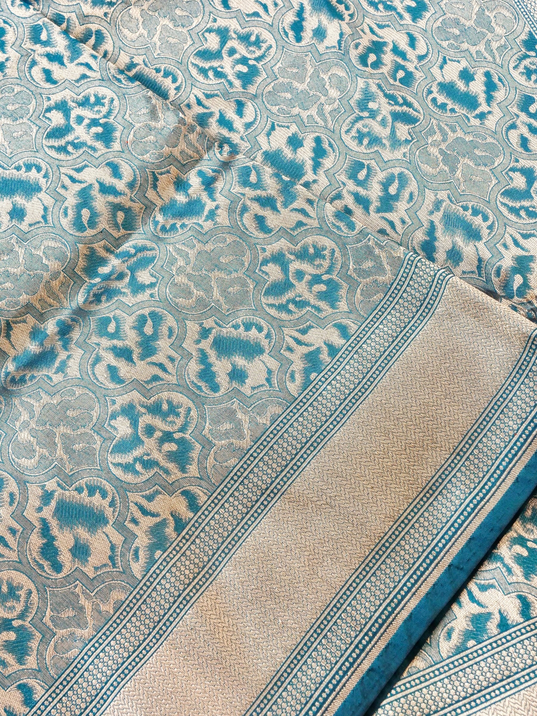 Handloom Banarasi Katan Silk Zari Tanchoi Saree - Khinkhwab