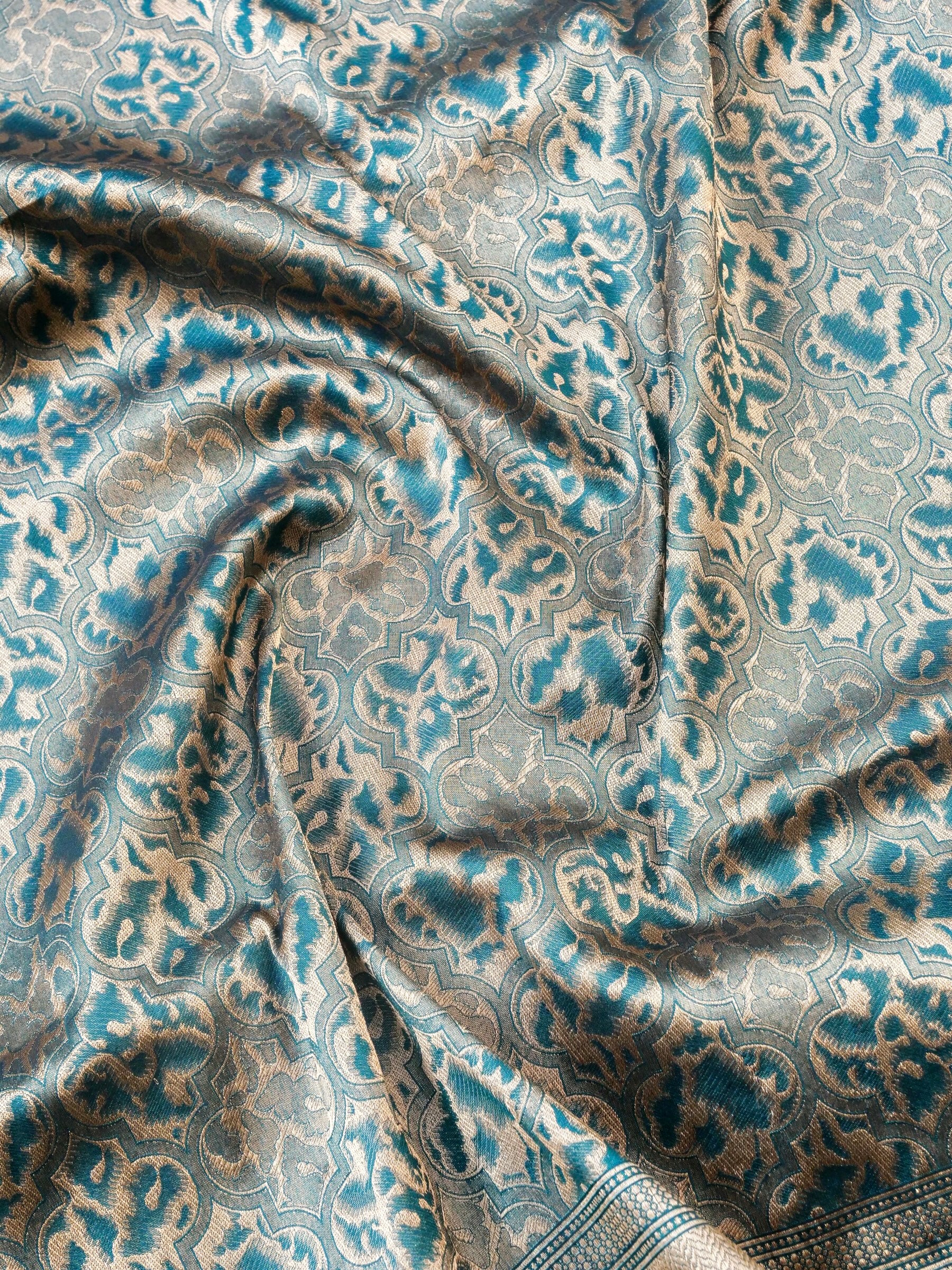 Handloom Banarasi Katan Silk Zari Tanchoi Saree - Khinkhwab