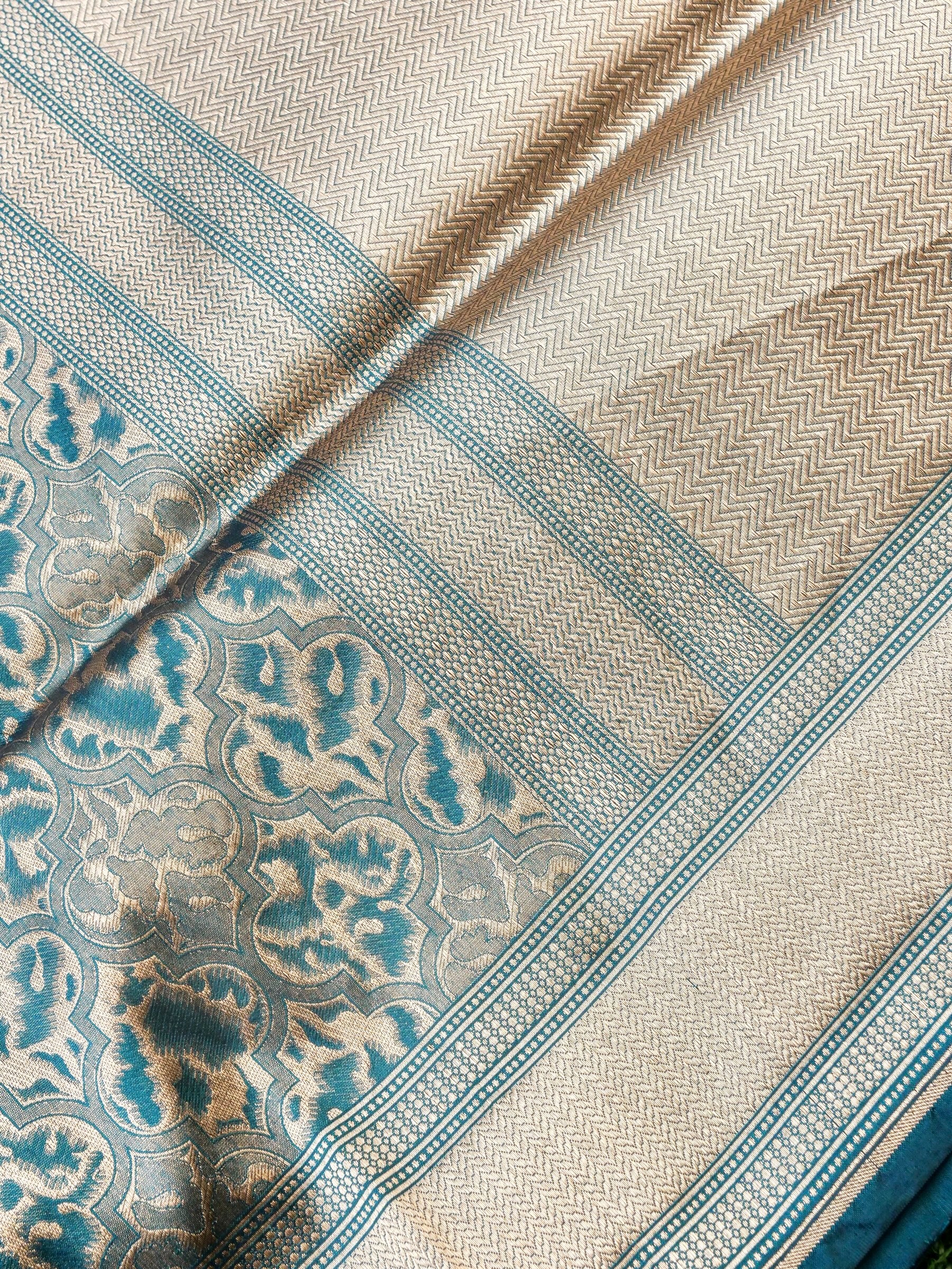 Handloom Banarasi Katan Silk Zari Tanchoi Saree - Khinkhwab