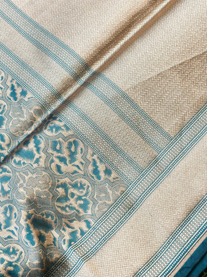 Handloom Banarasi Katan Silk Zari Tanchoi Saree - Khinkhwab