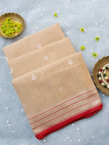 Banarasi Cotton Handloom Kadwa Ektara Saree - Khinkhwab