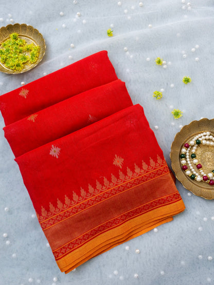 Banarasi Cotton Handloom Kadwa Ektara Saree - Khinkhwab