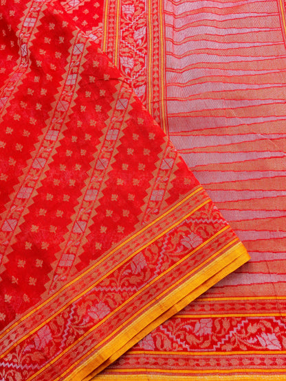 Banarasi Cotton Handloom Jamdani Ektara Saree - Khinkhwab
