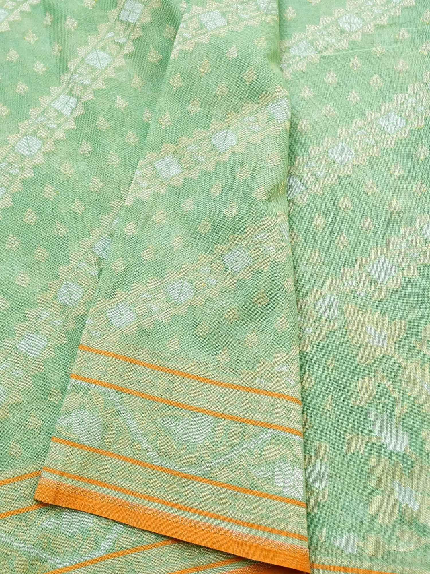 Banarasi Cotton Handloom Jamdani Ektara Saree - Khinkhwab