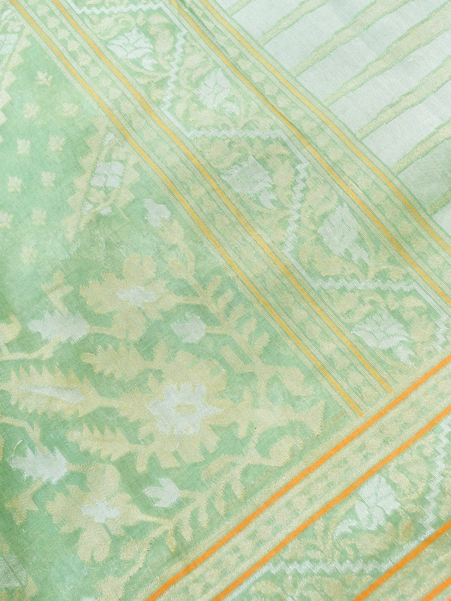 Banarasi Cotton Handloom Jamdani Ektara Saree - Khinkhwab