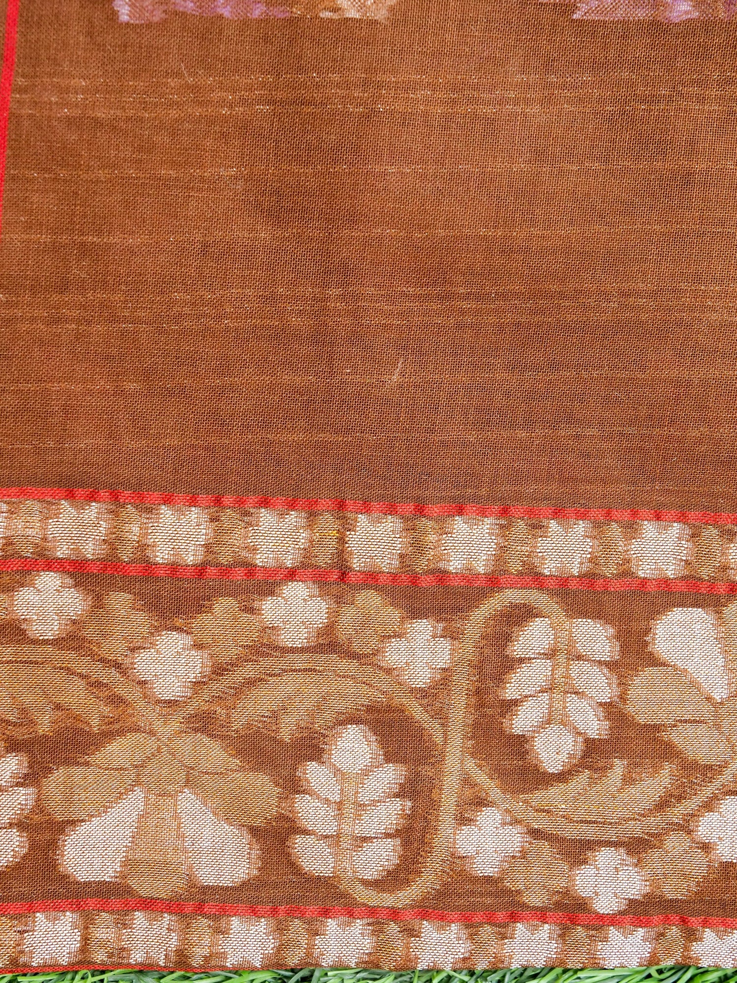 Banarasi Cotton Handloom Jamdani Ektara Saree - Khinkhwab