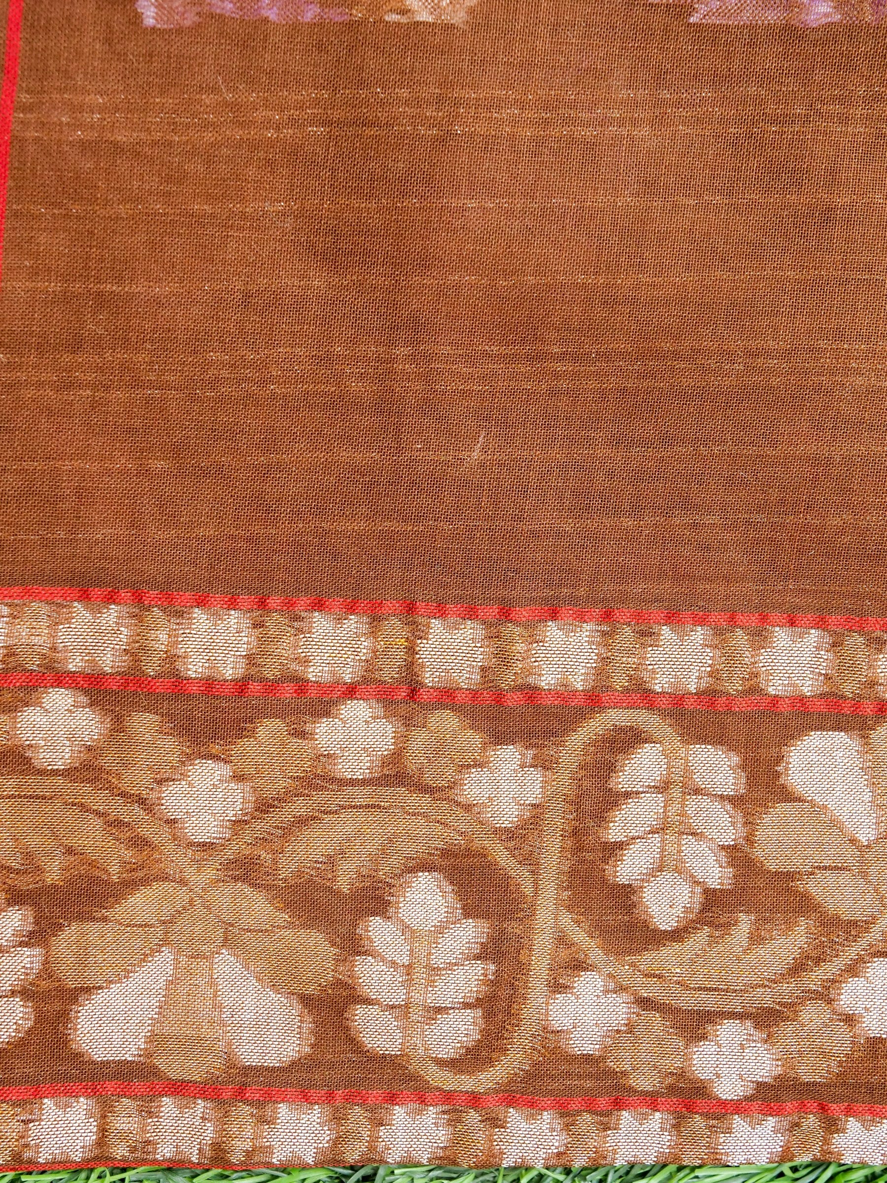 Banarasi Cotton Handloom Jamdani Ektara Saree - Khinkhwab