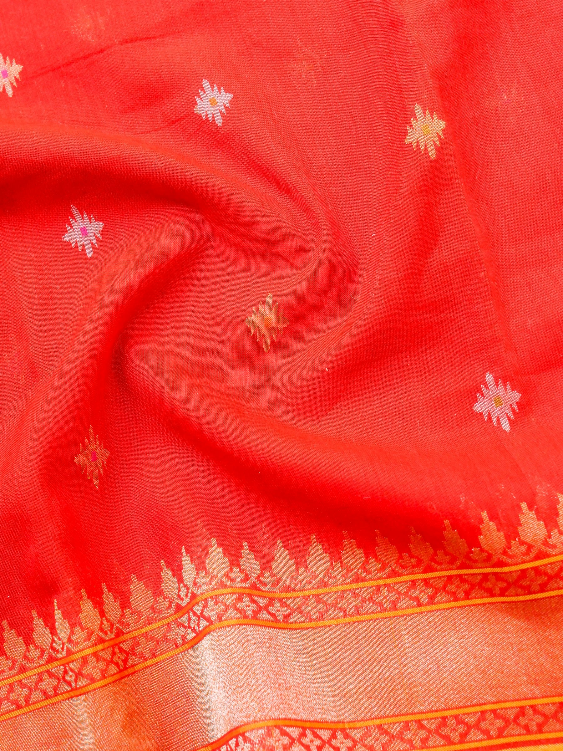 Banarasi Cotton Handloom Kadwa Ektara Saree - Khinkhwab