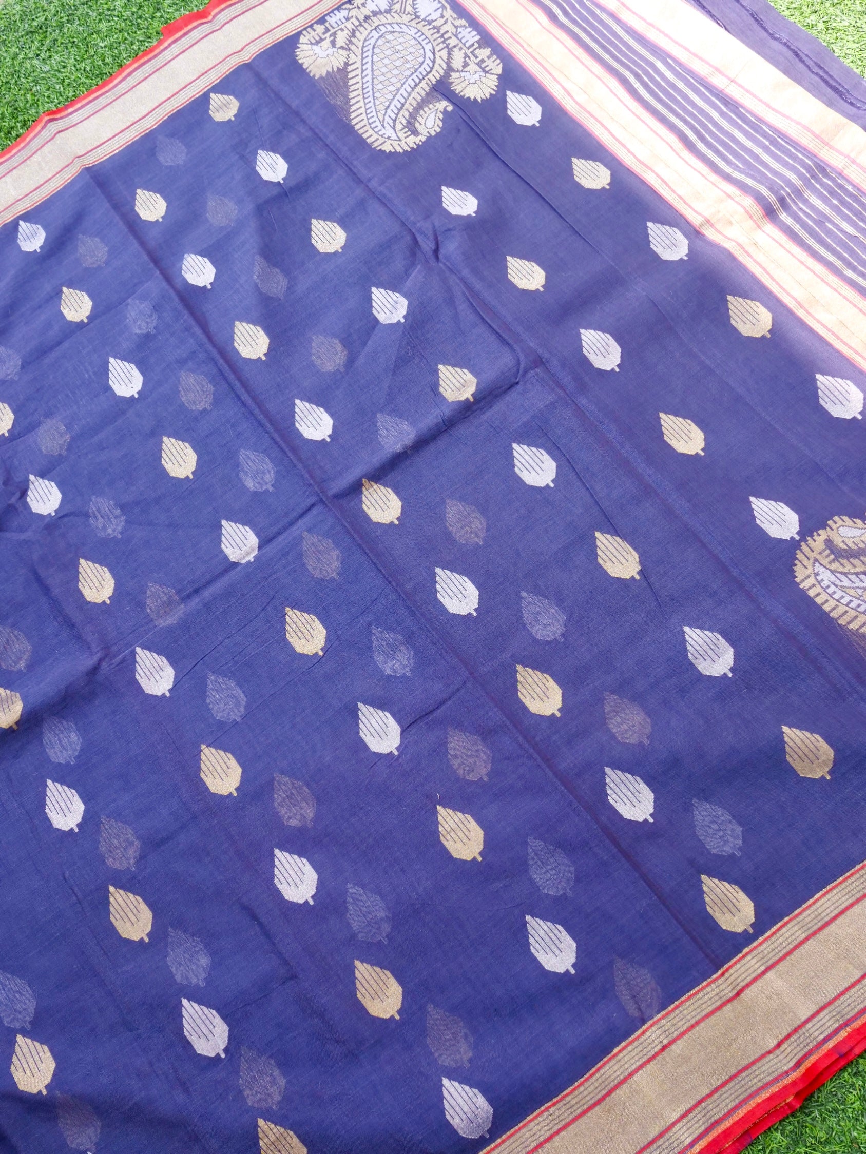 Banarasi Cotton Handloom Kadwa Ektara Saree - Khinkhwab