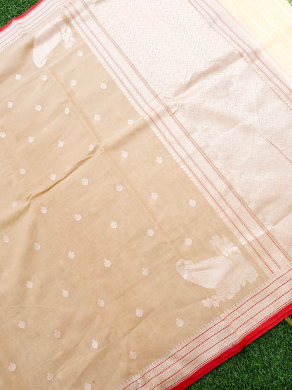 Banarasi Cotton Handloom Kadwa Ektara Saree - Khinkhwab