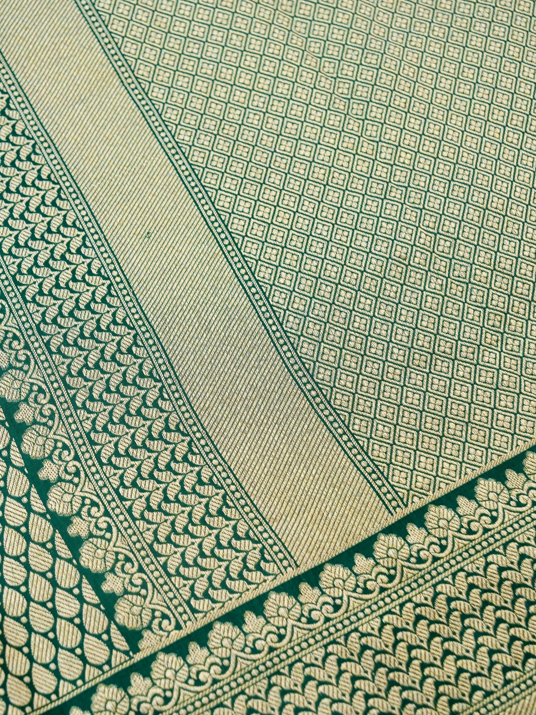 Handloom Banarasi Crepe Silk Saree with Zari Brocade - Khinkhwab