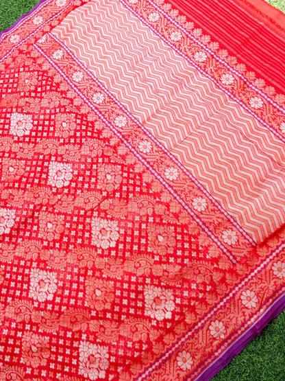 Banarasi Cotton Handloom Jamdani Ektara Saree - Khinkhwab