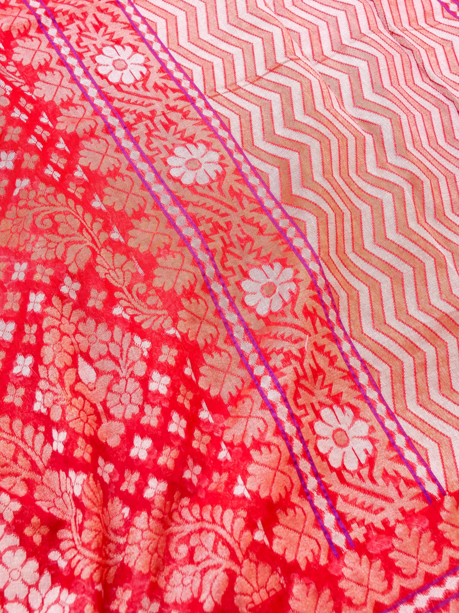 Banarasi Cotton Handloom Jamdani Ektara Saree - Khinkhwab