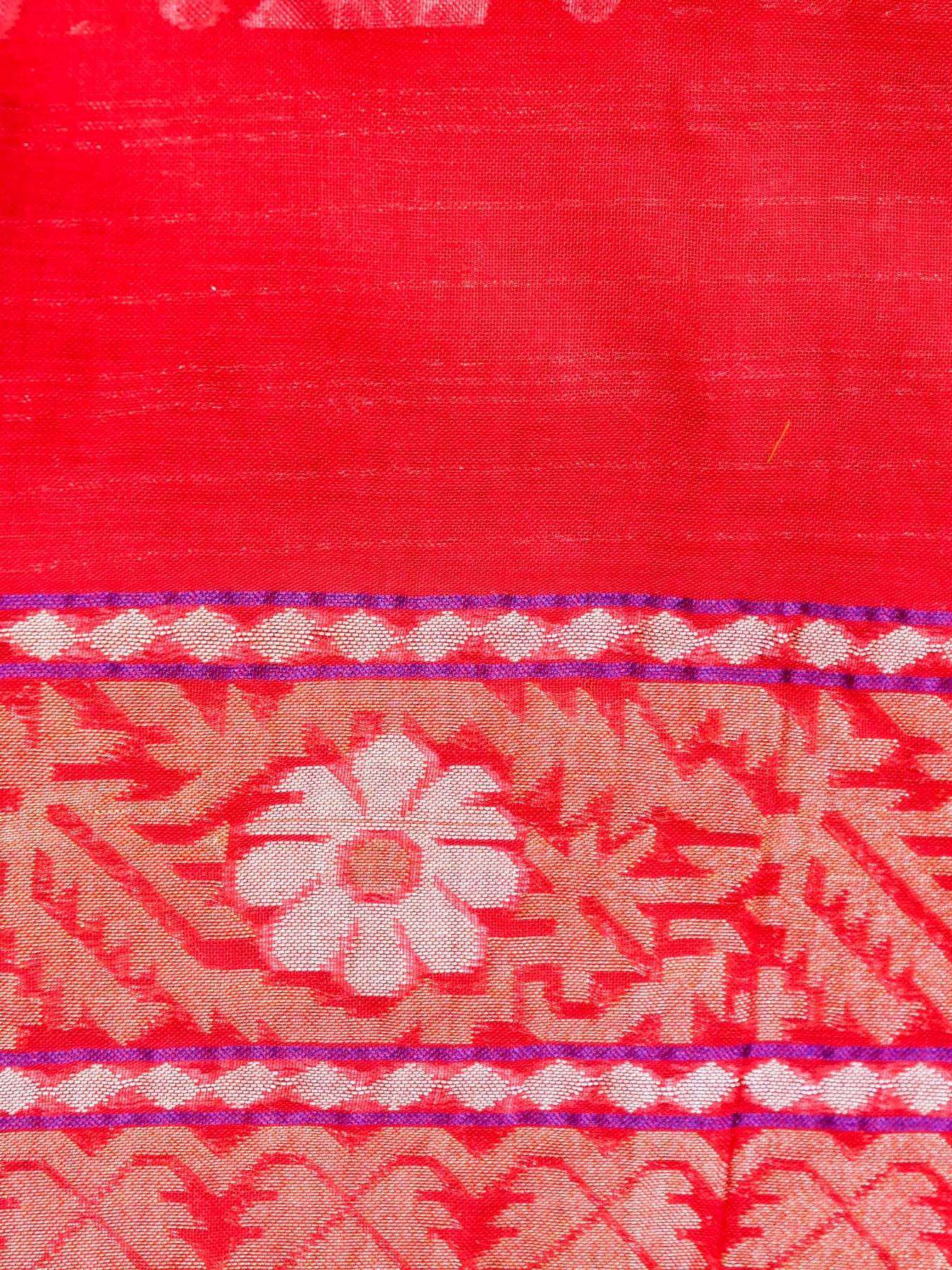 Banarasi Cotton Handloom Jamdani Ektara Saree - Khinkhwab