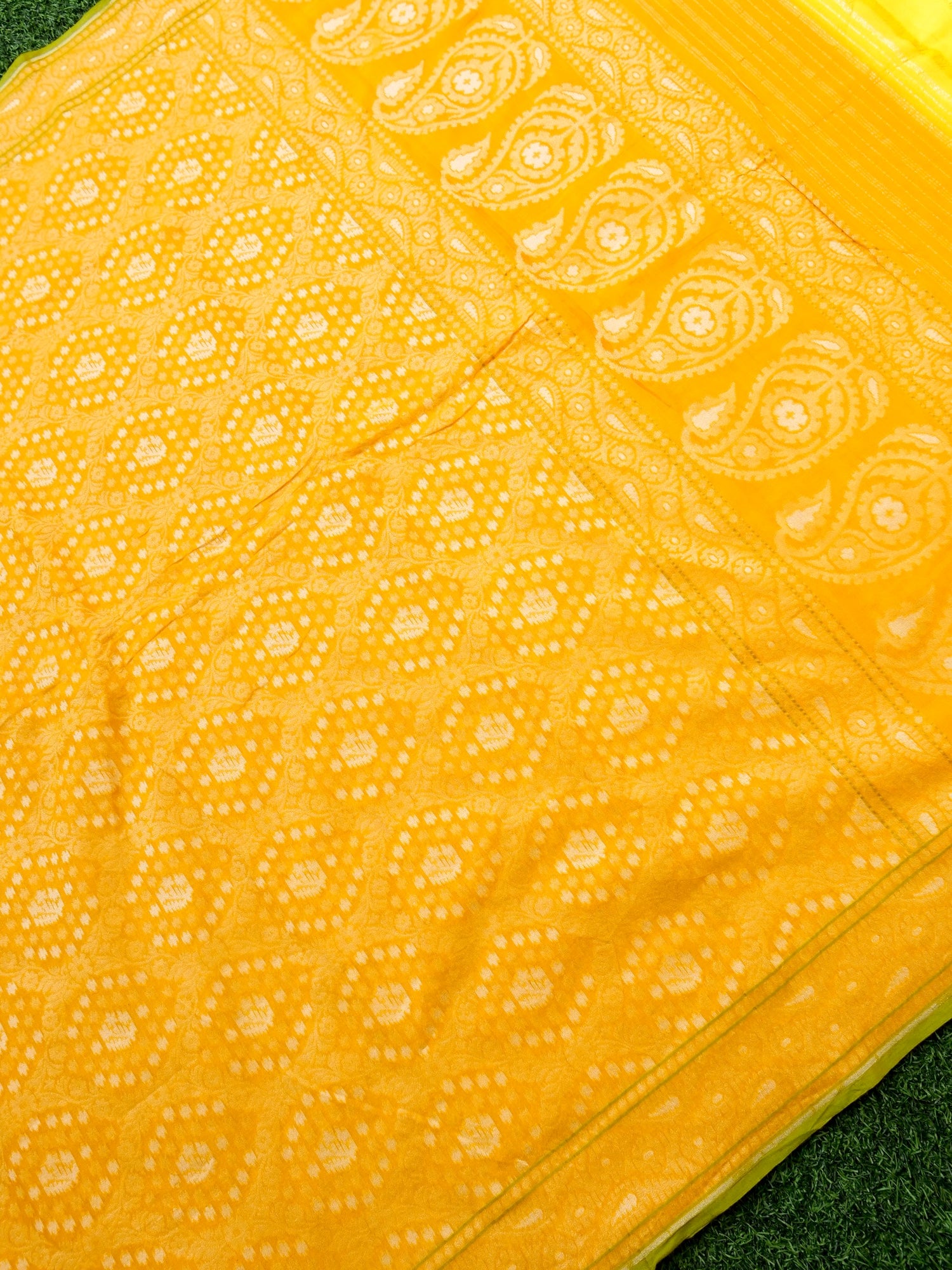 Banarasi Cotton Handloom Jamdani Ektara Saree - Khinkhwab