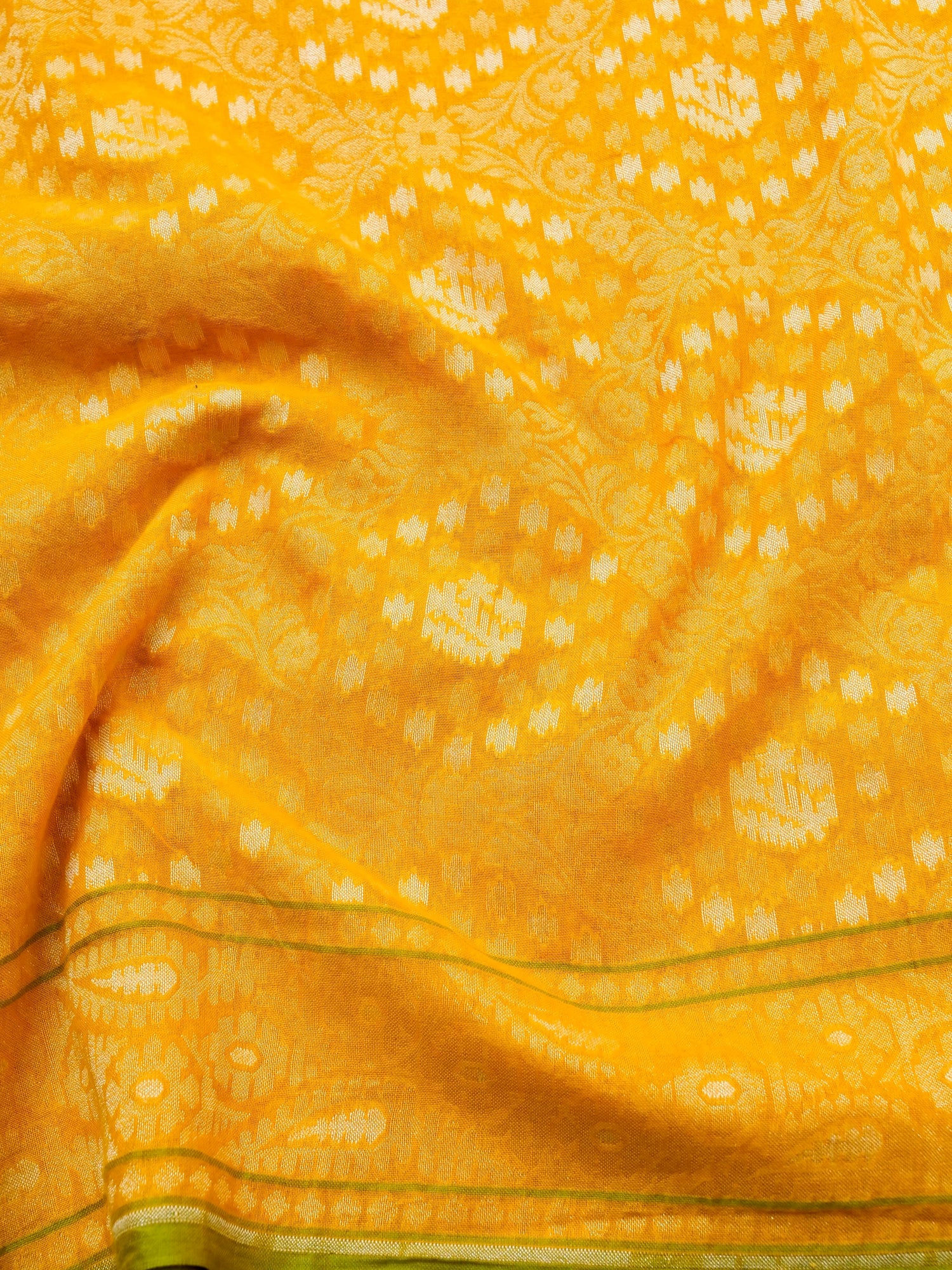 Banarasi Cotton Handloom Jamdani Ektara Saree - Khinkhwab