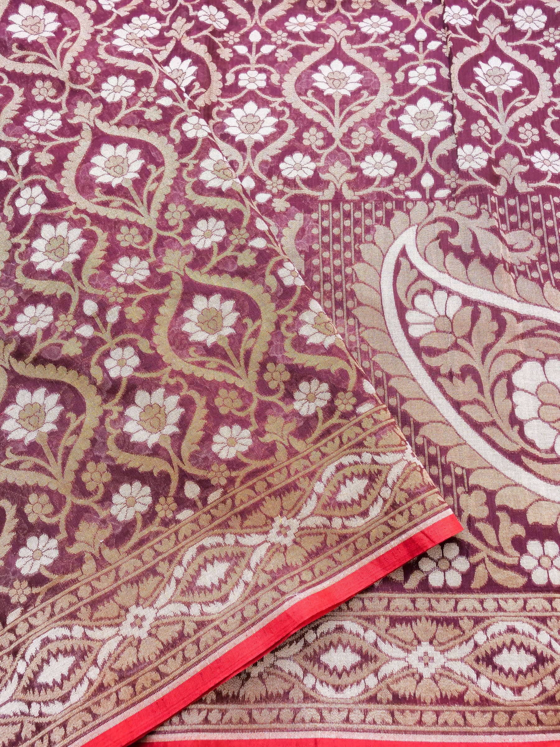 Banarasi Cotton Handloom Jamdani Ektara Saree - Khinkhwab