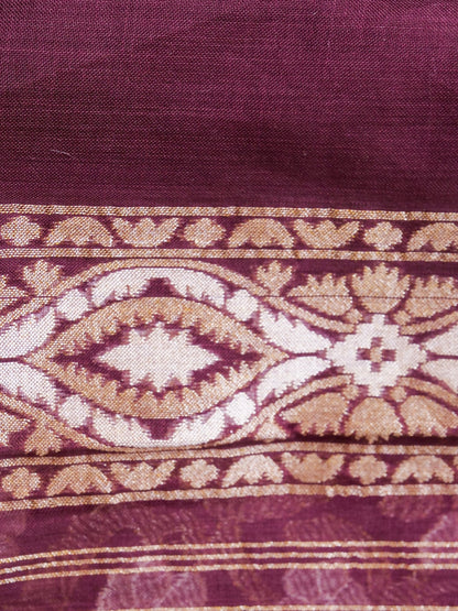Banarasi Cotton Handloom Jamdani Ektara Saree - Khinkhwab