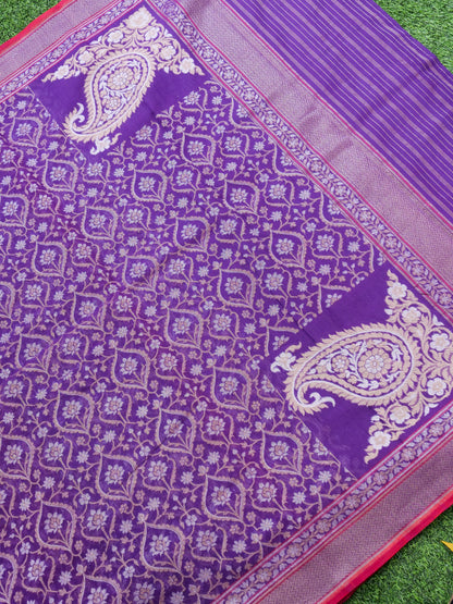Banarasi Cotton Handloom Jamdani Ektara Saree - Khinkhwab