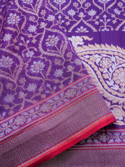 Banarasi Cotton Handloom Jamdani Ektara Saree - Khinkhwab