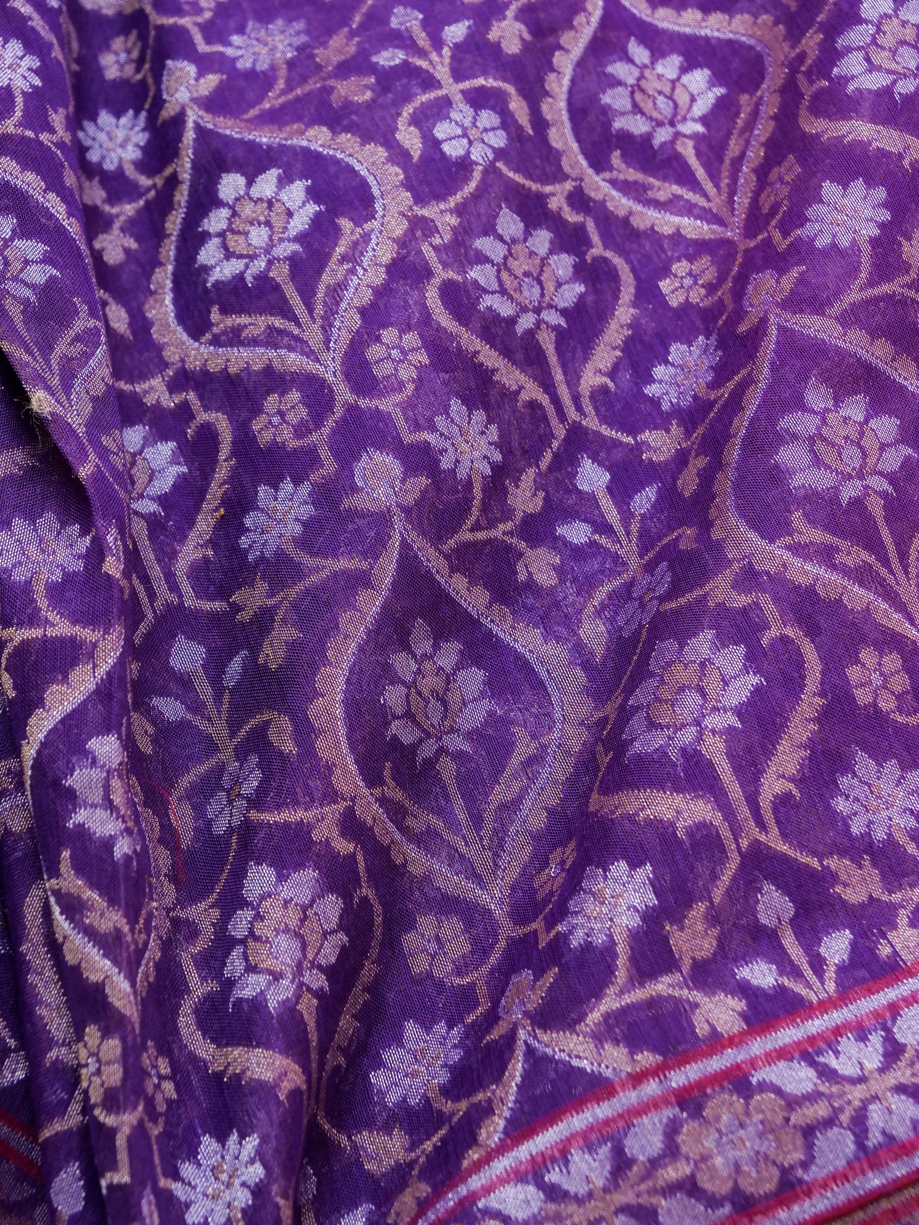 Banarasi Cotton Handloom Jamdani Ektara Saree - Khinkhwab