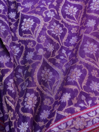 Banarasi Cotton Handloom Jamdani Ektara Saree - Khinkhwab