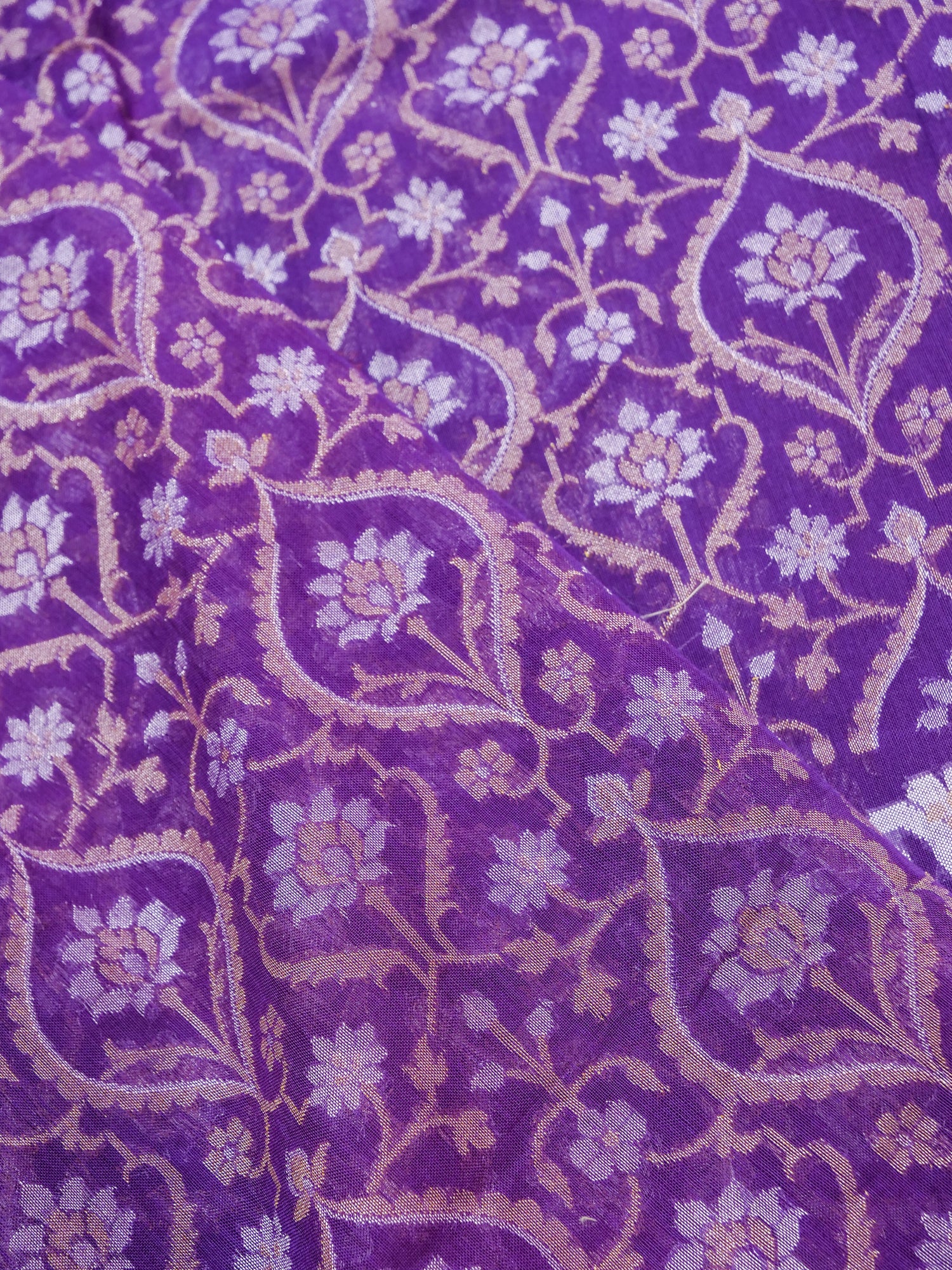 Banarasi Cotton Handloom Jamdani Ektara Saree - Khinkhwab