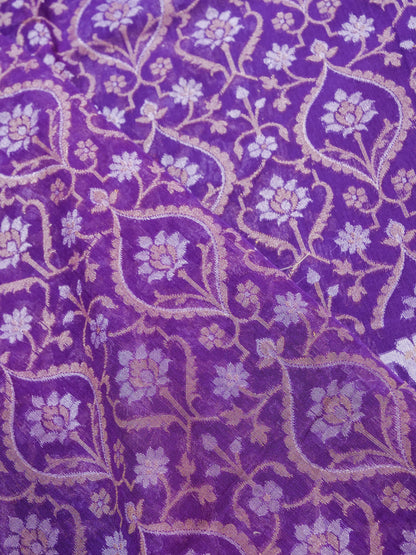 Banarasi Cotton Handloom Jamdani Ektara Saree - Khinkhwab