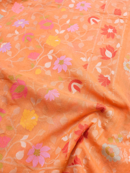 Banarasi Cotton Handloom Jamdani Ektara Saree - Khinkhwab