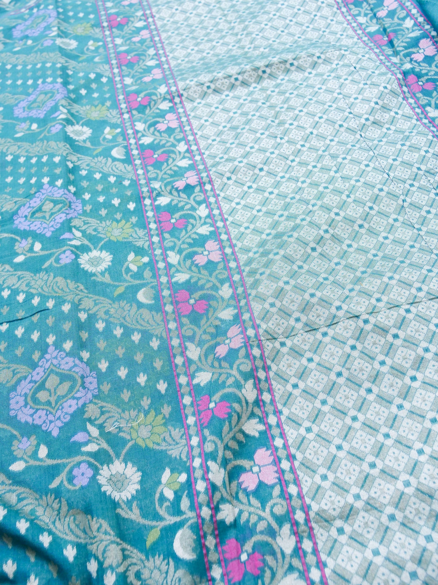 Banarasi Cotton Handloom Jamdani Ektara Saree - Khinkhwab