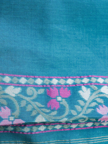 Banarasi Cotton Handloom Jamdani Ektara Saree - Khinkhwab