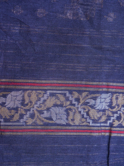 Banarasi Cotton Handloom Jamdani Ektara Saree - Khinkhwab
