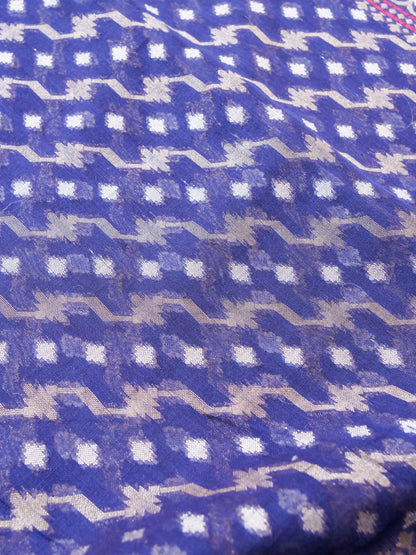 Banarasi Cotton Handloom Jamdani Ektara Saree - Khinkhwab